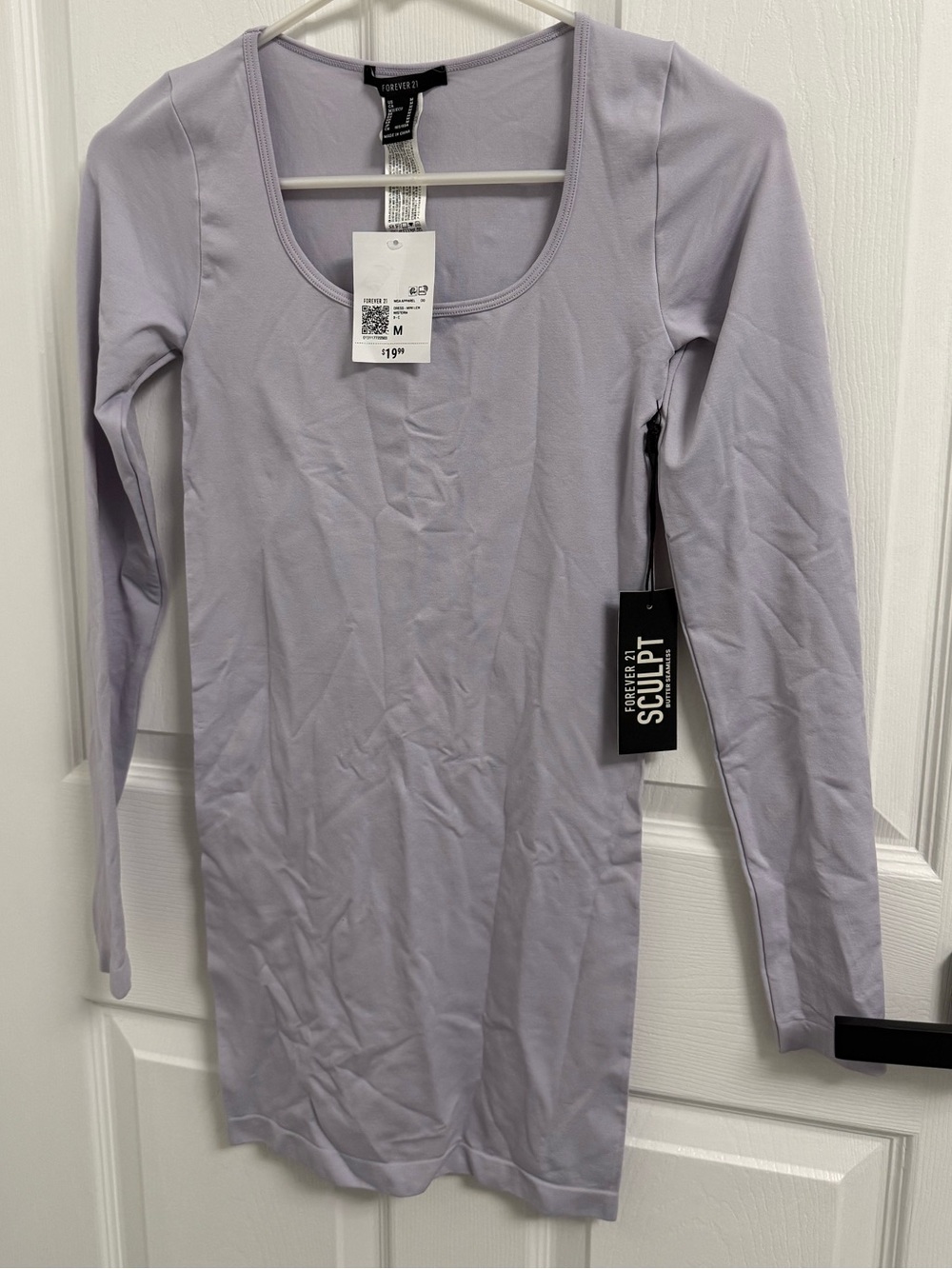 Forever 21 Lavender Scoop Neck Long Sleeve Top